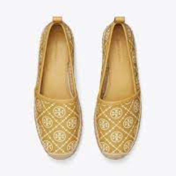 NIB TORY BURCH T MONOGRAM PLATFORM ESPADRILLE Sand Buff - Picture 4 of 4